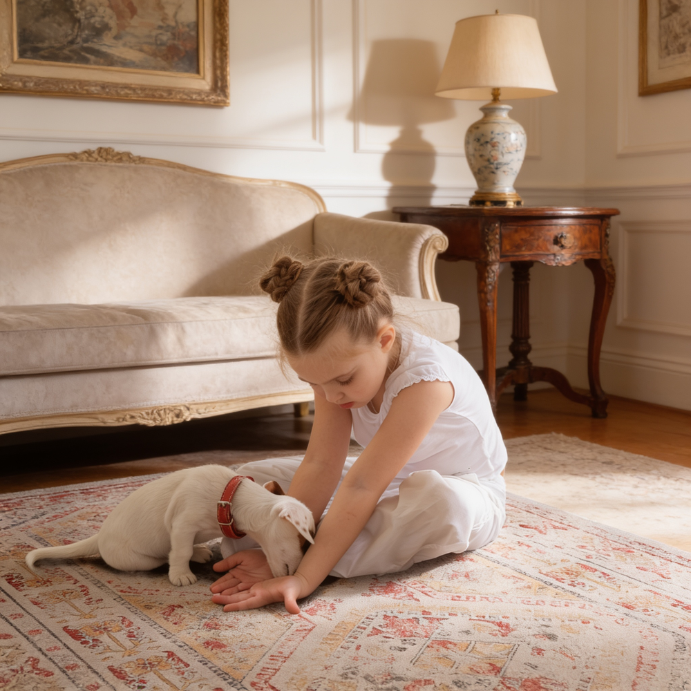 MAVAL Beige Washable Rug 8x10 Area Rug (Beige, 8' x 10')-B189P188993 - 场景图