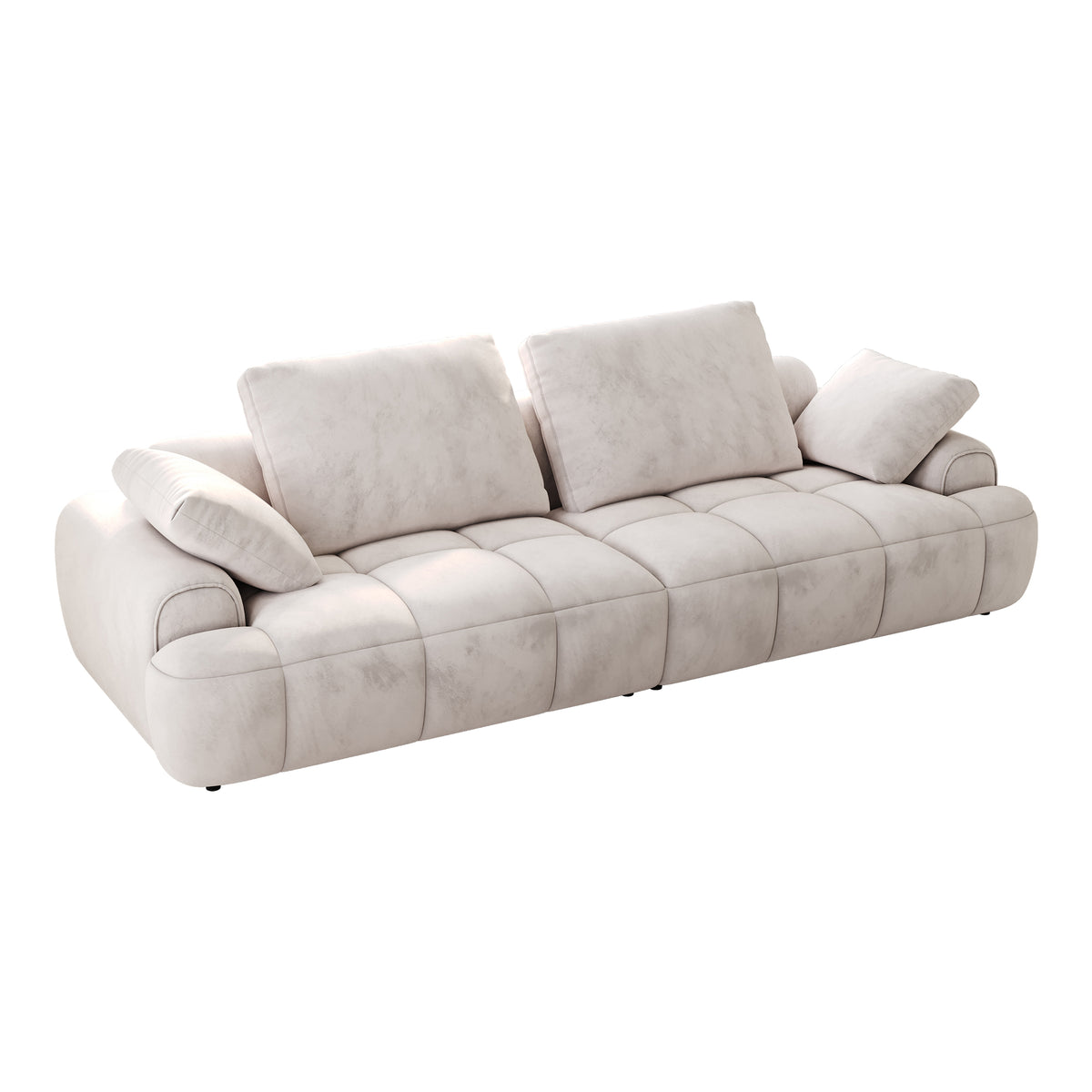 86.6″ Large size two Seat Sofa,Modern Upholstered,Light gray suede fabric W1767S00003-djyc