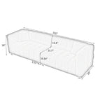 Elegant 102-Inch Gray Teddy Velvet Sofa for Living Room, Bedroom, or Apartment - Comes with Two Throw Pillows and Sturdy Hardware Feet for Enhanced Support W1278S00022-djyc