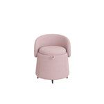 Versatile 23" Storage Stool: Multi-Functional Pink Teddy Fleece Design, Enhances Functionality in Bedrooms & Living Rooms W1278122696-djyc