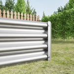 Raised Garden Bed Kit - Metal Raised Bed Garden 7.6x3.7x0.98ft for Flower Planters, Vegetables Herb Silver W84090998-djyc