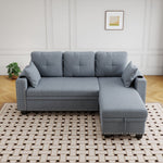 85 "multi-functional dark grey sofa. L-shaped sofa Cotton and linen sofa bed can be combined into one W1278S00008-djyc