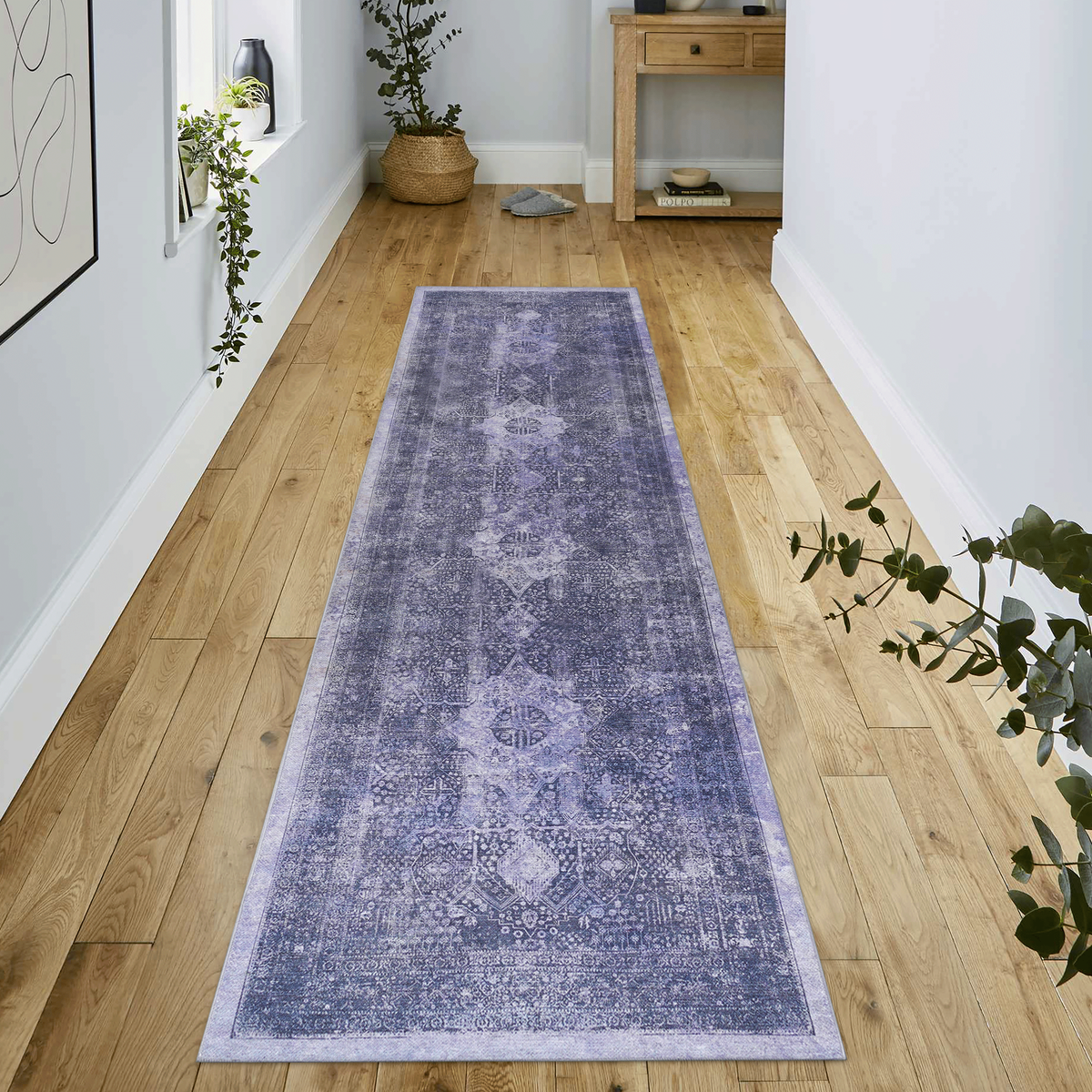 MAVAL Anthracite Washable Rug 2'6'' x 10' Runner Rug (Anthracite, 2'6'' x 10')-B189P189039