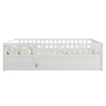 Full sizeFloor bed, integral construction with super high security barrier, door, children's floor bed frame, Montessori wooden children's floor bed, white W1858P164931-djyc