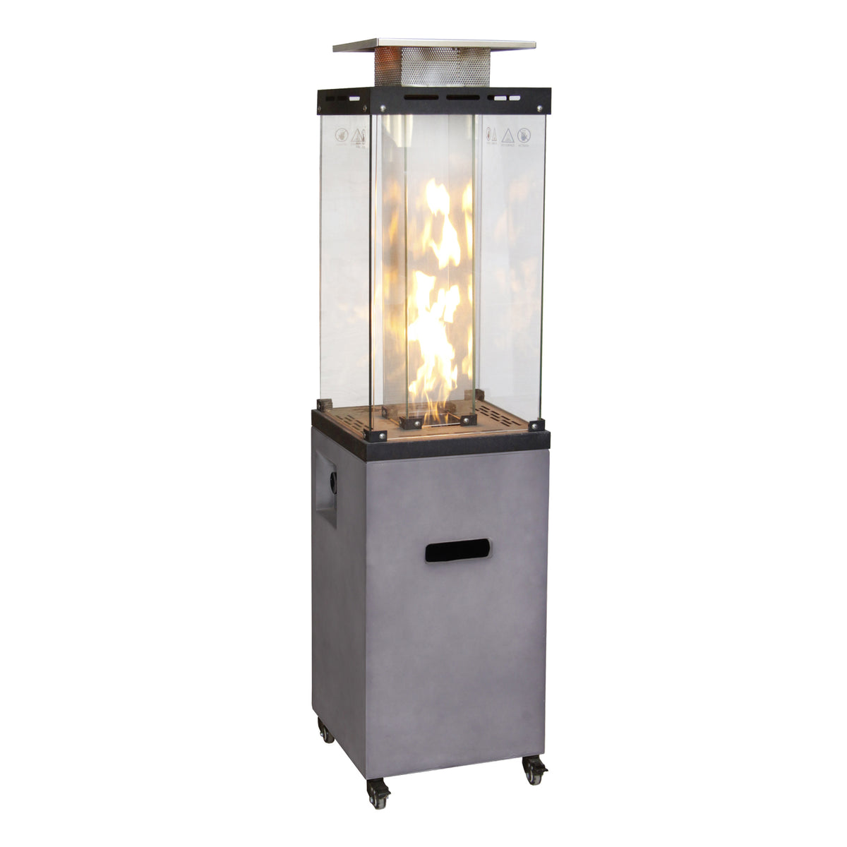 16 Inch x 61 Inch Height Outdoor Propane Gas Fire Heater With Tempered Glass W2029120098-djyc