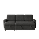85.8" Pull Out Sleeper Sofa L-Shaped Couch Convertible Sofa Bed with Storage Chaise And Storage Racks,With USB Port And T-pyce Port W834S00265-djyc