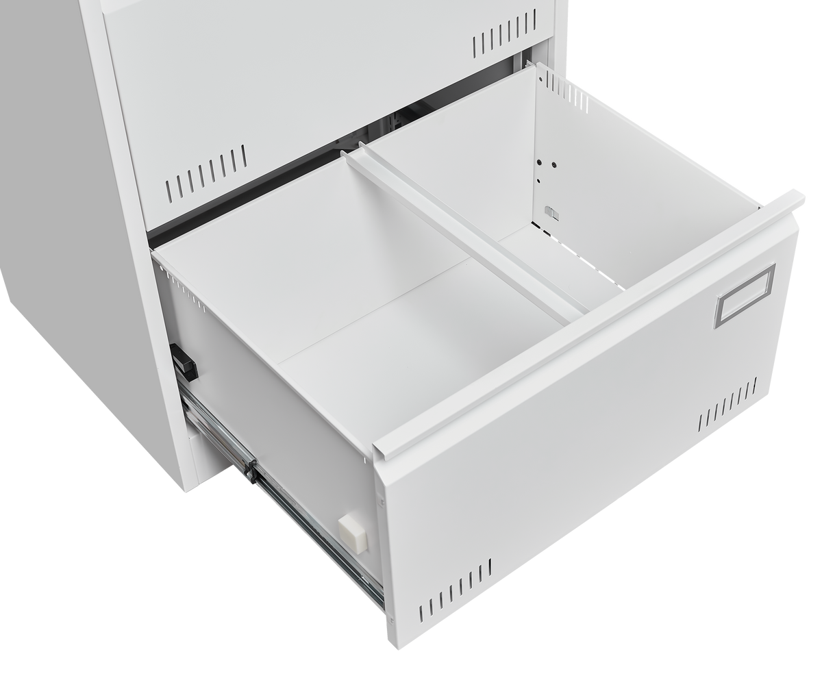 Filing Cabinet Lateral File Cabinet 2 Drawer, White Filing Cabinets with Lock, Locking Metal File Cabinets Three Drawer Office Cabinet for Legal/Letter/A4/F4 Home Offic W1247P160451-djyc