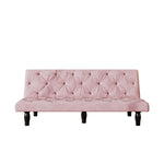 Sofa to Sofa Bed Transformation: 66" Pink Velvet Sofa Bed, Ideal for Family Living Rooms, Apartments & Bedrooms W127860393-djyc