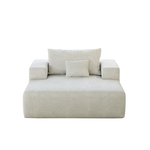 55-inch Chenille Sponge Sofa Lounge Chair,No Assembly Required,Fluffy Modern Sleeper Chair for Indoor Living Room Bedroom W834P221020-djyc