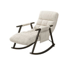 Casual folding rocking chair upholstered, lounge rocking chair adjustable high back and foot rest,side pockets placed in living room bedroom balcony W1669P163320-djyc