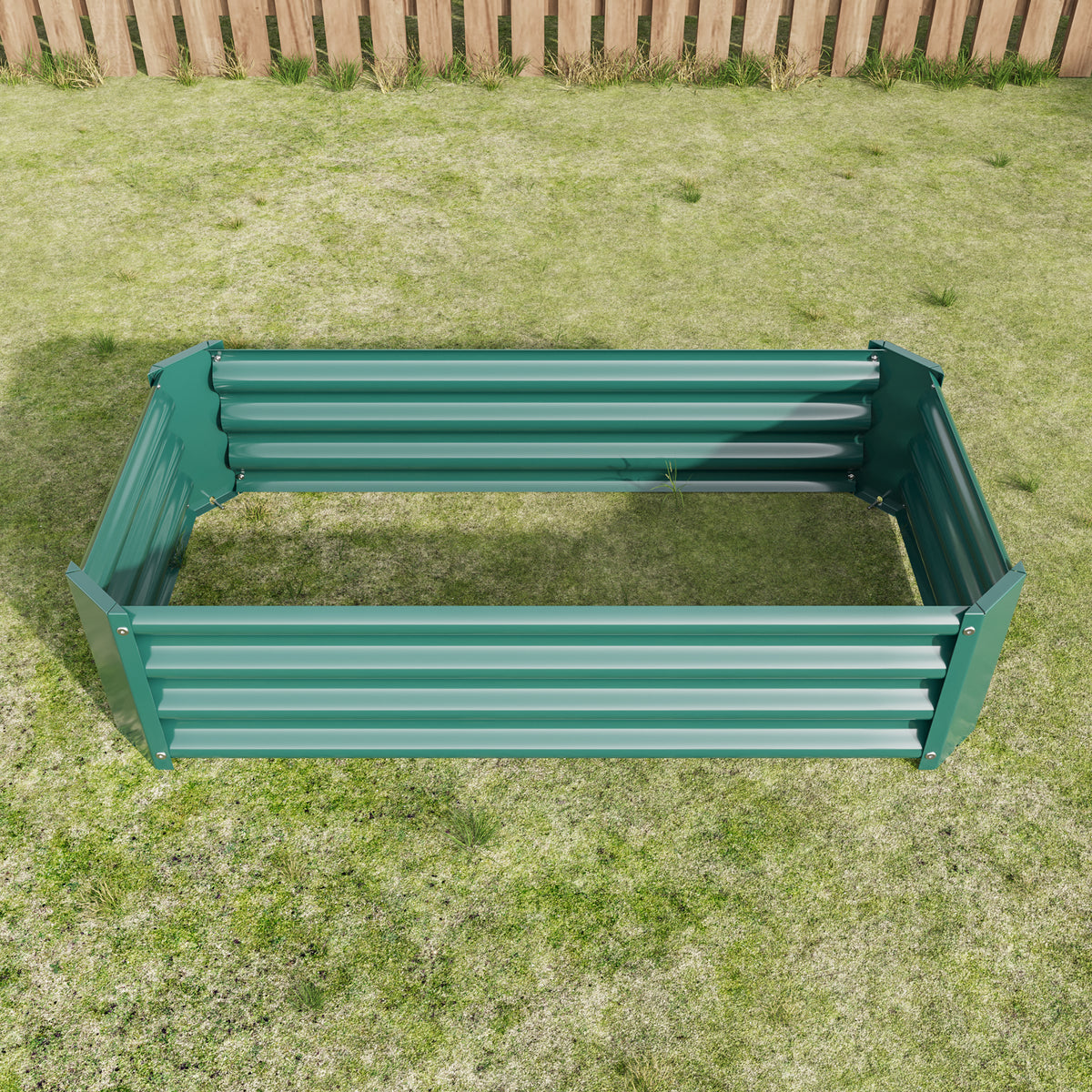 Metal Raised Garden Bed, Rectangle Raised Planter 4×2×1ftfor Flowers Plants, Vegetables Herb Veezyo Green W84091000-djyc