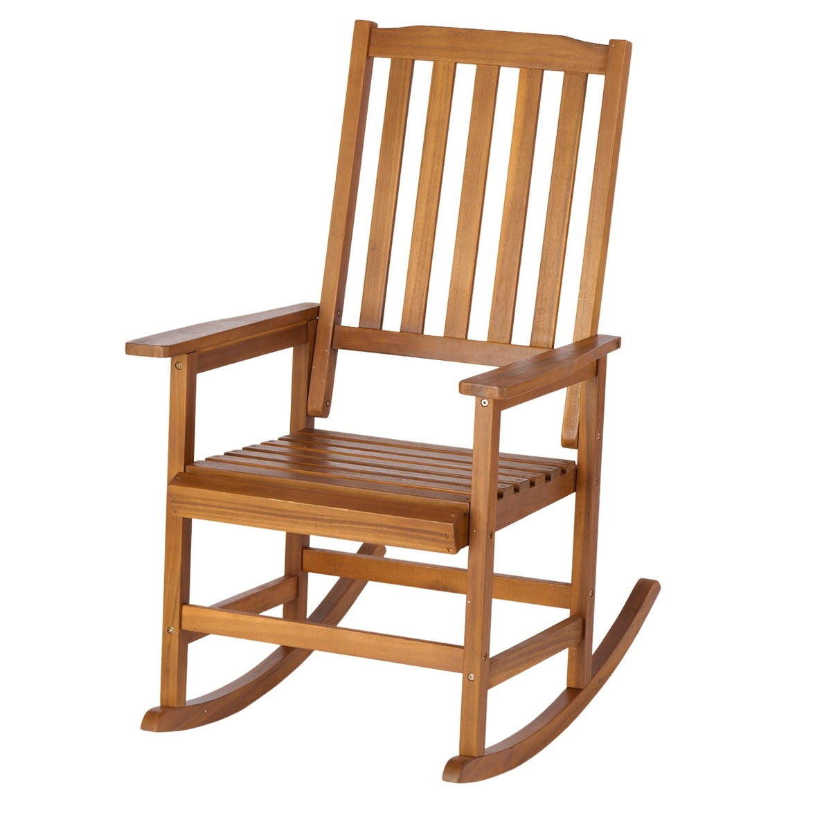 Acacia Indoor Rocking Chair, Outdoor Solid Wood Patio Furniture New Style Light Brown W2640P209680-djyc