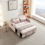 55.5' Twins Pull Out Sofa BedPink Velvet W1097104080-djyc