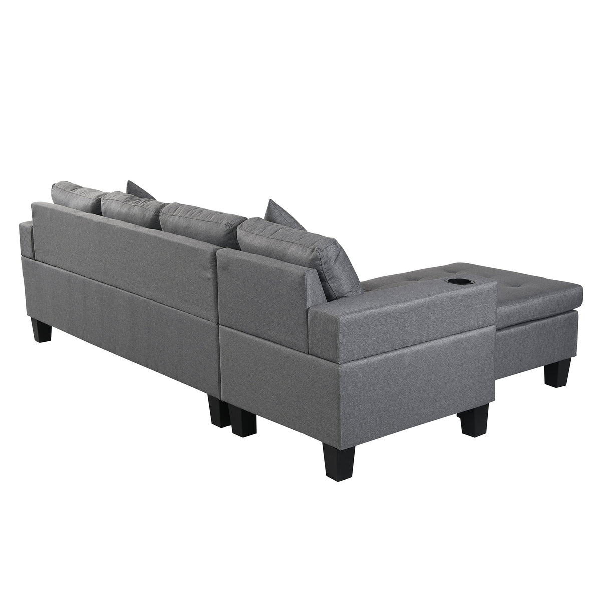 Sectional Sofa Set for Living Room with L ShapeChaise Lounge ,cup holder andLeft or Right Hand ChaiseModern 4 Seat W214S00007-djyc