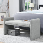 Bedroom storage stool, linen fabric storage stool, large storage space,44.48 inches, can be used for bed end, living room, entrance-GREY W487P186351-djyc