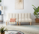 Cozy & Compact: Corduroy Futon Sofa Bed with Adjustable Comfort & Space-Saving Design(Color:Beige) W1669P156116-djyc