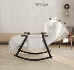 Casual folding rocking chair upholstered, lounge rocking chair adjustable high back and foot rest,side pockets placed in living room bedroom balcony W1669P163320-djyc