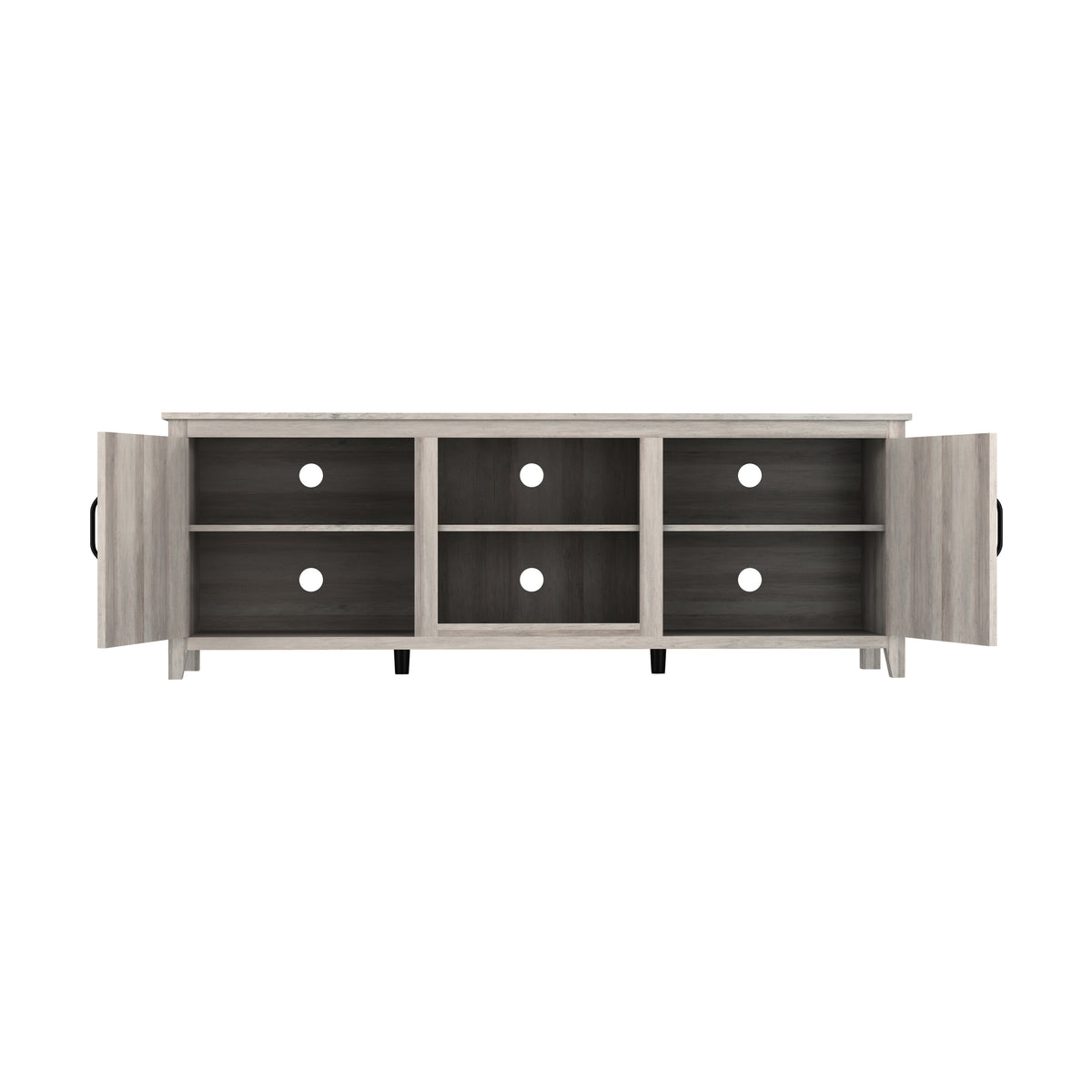 TV Stand Storage Media Console Entertainment Center With Two Doors, Grey Walnut W88168239-djyc