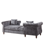 81-inch Chenille Face-to-face Chaise Lounge with Two Pillows,Nailhead trim,Button Tufted Design and Rolled Arms for Lounge, Living room and Office W834S00316-djyc