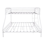Heavy Duty Twin-Over-Full Metal Bunk Bed, Easy Assembly with Enhanced Upper-Level Guardrail, White W84041890-djyc