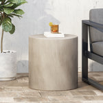 Contemporary Cylindrical Concrete Side Table for Outdoor Spaces 70886-djyc