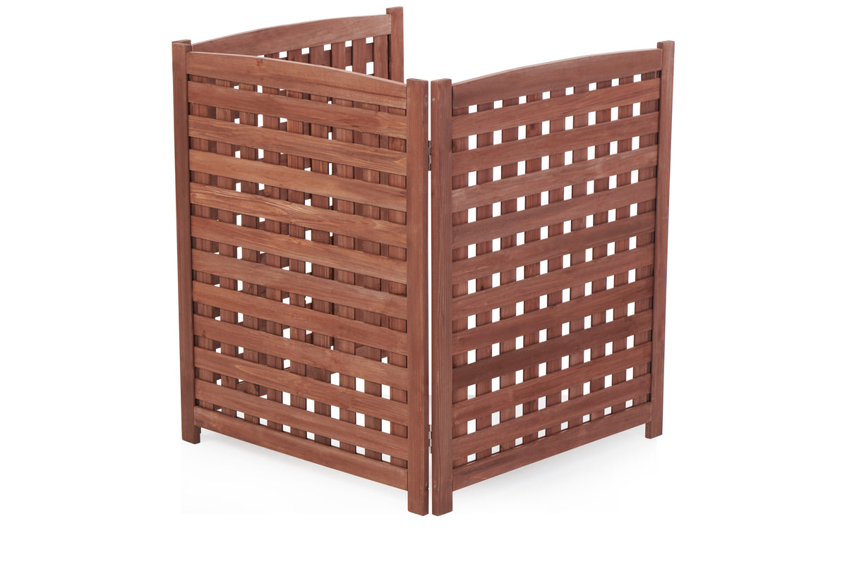 Air Conditioner Fence Screen Outside, Cedar Privacy Fence 3 Panels to Hide AC & Trash Enclosure, 32"W x 38"H W1390113800-djyc