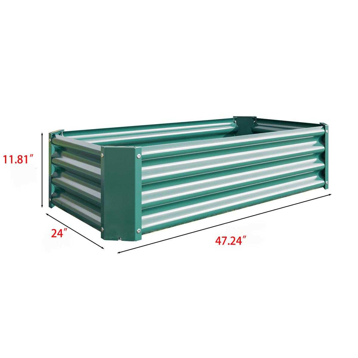 Metal Raised Garden Bed, Rectangle Raised Planter 4×2×1ftfor Flowers Plants, Vegetables Herb Veezyo Green W84091000-djyc