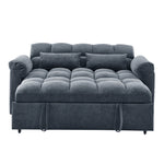 Loveseats Sofa Bed with Pull-out Bed,Adjsutable Back,Blue+ Grey W487109971-djyc