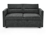 Loveseats Sofa Bed with Pull-out Bed,Adjsutable Back and Two Arm Pocket,Black (54.5"x33"x31.5") W48766865-djyc