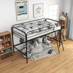 Metal Twin Loft Bed , Twin Size High Loft Bed Black W84041894-djyc