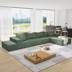 Modern Upholstered Sectional Sofa Couch Set,Modular 132" L Shaped Sectional Living Room Sofa Set With 6 Pillows,Free Combination Sofa Couch for Living Room,Bedroom W834S00314-djyc