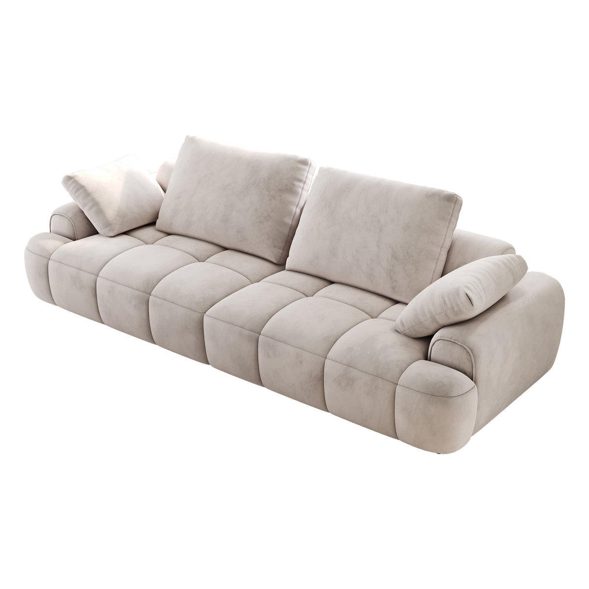 86.6″ Large size two Seat Sofa,Modern Upholstered,Light gray suede fabric W1767S00003-djyc