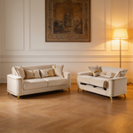 Lisa 2Pc Sofa and Loveseat Set in Ivory-B009S02227 - 场景图