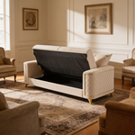 Lisa 2Pc Sofa and Loveseat Set in Ivory-B009S02227 - 场景图
