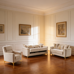 Lisa 3Pc Sofa, Loveseat and Accent Chair Set in Ivory-B009S02228 - 场景图