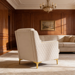Lisa 3Pc Sofa, Loveseat and Accent Chair Set in Ivory-B009S02228 - 场景图