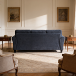 Contemporary 3-Seater Sofa Plush Foam Padded Blue Chenille Upholstered Pochet Coils Living Room Furniture 1pc-B011P474397 - 场景图
