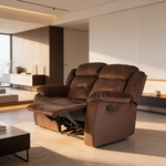 2pc Living Room Set 1x Sofa 1x Loveseat Pillow Armrest Supportive Headrest Vertical Tufting Chocolate Finish Contemporary Primary Living Room Furniture-B011S02363 - 场景图