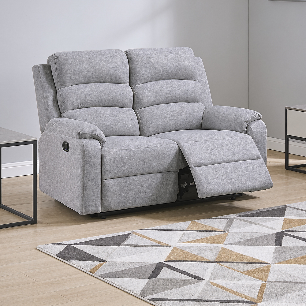 Modern 2pc Living Room Set 1x Sofa 1x Loveseat Padded Armrest And Backrest Vertical Tufting Sincere Bone Finish Primary Living Room Furniture-B011S02379 - 场景图