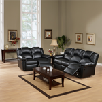 Modern 2pc Living Room Set 1x Sofa 1x Loveseat Pillow Armrest Cushion Backrest Black Finish Primary Living Room Furniture-B011S02383 - 正方形修复