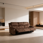 Modern Style 2pc Living Room Set Horizontal And Vertical TuftingCushion Back Pillow Arms Suede Padded Chocolate Finish Primary Living Room Furniture-B011S02396 - 场景图