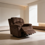 Modern Style 2pc Living Room Set Horizontal And Vertical TuftingCushion Back Pillow Arms Suede Padded Chocolate Finish Primary Living Room Furniture-B011S02396 - 场景图