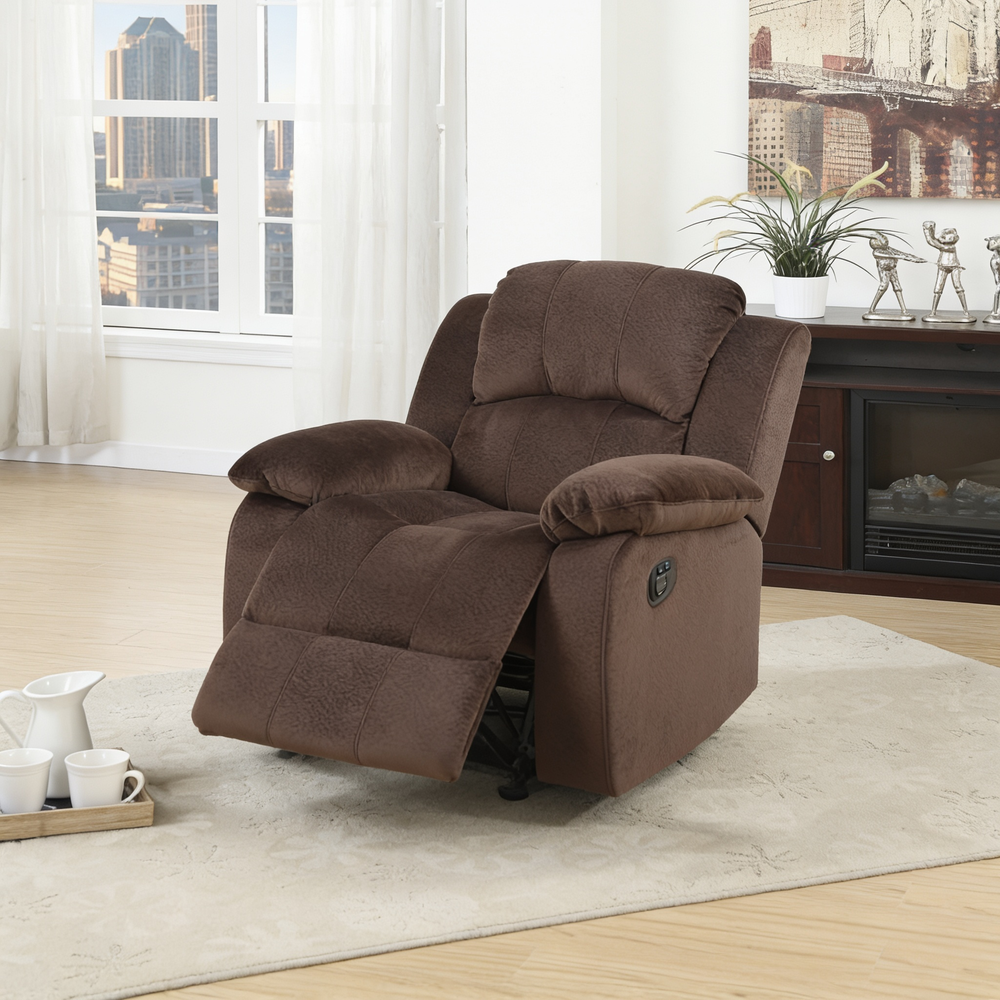 Modern Style 2pc Living Room Set Horizontal And Vertical TuftingCushion Back Pillow Arms Suede Padded Chocolate Finish Primary Living Room Furniture-B011S02396 - 正方形修复