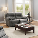 Modern Style Comfortable 2pc Living Room Set Pillow Arms Cushion Back Leatherette Padded Slate Blue Finish Horizontal Tufting Primary Living Room Furniture-B011S02408 - 正方形修复