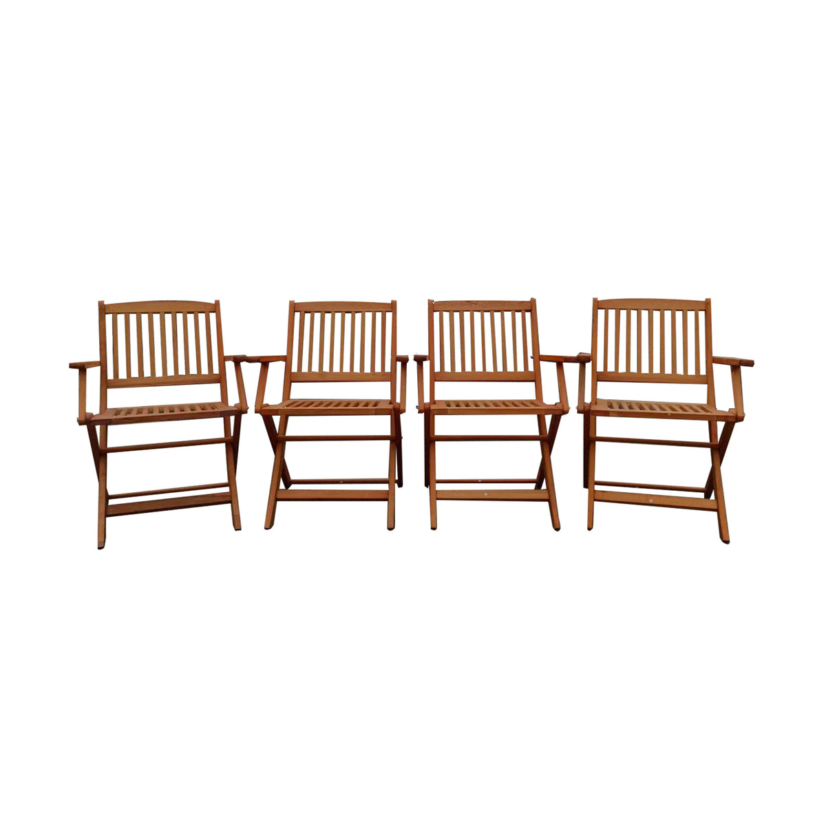 Foldable Patio Dining Set, 4 Folding Chairs, Indoor and outdoor universal, Teak W495P190465-djyc