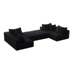 Oversized sponge cloud sofa,Modern Upholstered Sectional Sofa Couch Set,Modular 162" L Shaped Sectional Living Room Sofa Set With 6 Pillows,Free Combination Sofa Couch for Living Room,Bedroom W834S00325-djyc