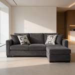 Pacheco Dark Grey Upholstered Sleeper Sectional Chaise Sofa with Pocket Coils and Reversible Cushions-B062P451783 - 场景图