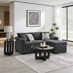 Pacheco Dark Grey Upholstered Sleeper Sectional Chaise Sofa with Pocket Coils and Reversible Cushions-B062P451783 - 场景图