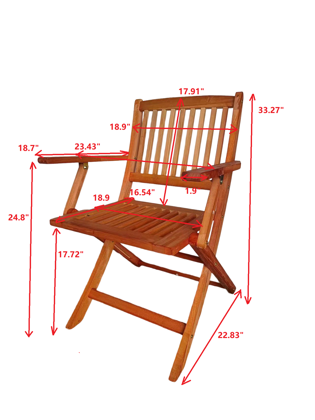 Foldable Patio Dining Set, 4 Folding Chairs & 1 Dining Table, Indoor and outdoor universal,Teak W495S00001-djyc