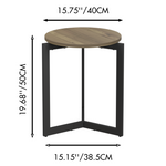 19.68''H Round Side Table, Round Accent End Table with Sturdy Metal Frame, Round Nightstand, for Living Room, Bedroom, Balcony, Office, Brown W808P176716-djyc